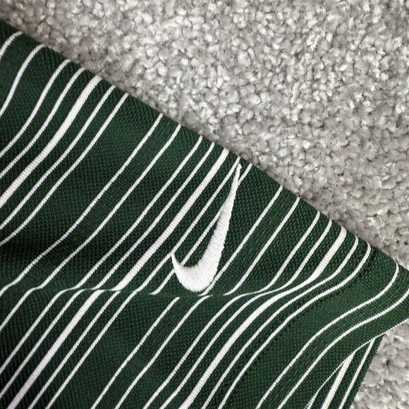 Nike Golf Shirt Men’s Large Green Short Sleeve Polo Striped Dri-fit Performance - Picture 4 of 11
